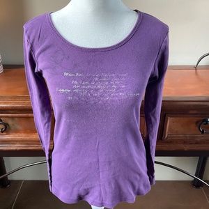 Metro 7 Long Sleeve Shirt. Purple with Silver Graphics. Size M